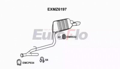 EUROFLO exmz6197 -  Глушитель выхлопных газов конечный