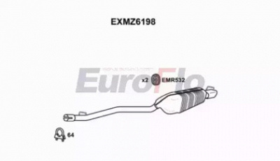 EUROFLO exmz6198 -  Глушитель выхлопных газов конечный