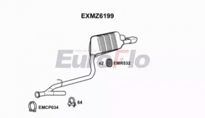 EUROFLO exmz6199 -  Глушитель выхлопных газов конечный