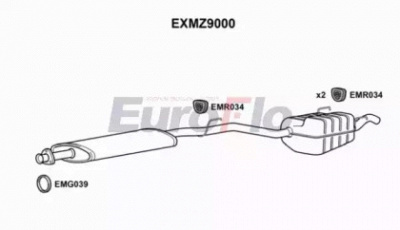 EUROFLO exmz9000 -  Средний / конечный глушитель ОГ