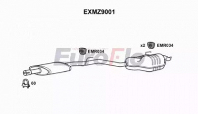 EUROFLO exmz9001 -  Средний / конечный глушитель ОГ