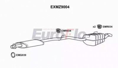 EUROFLO exmz9004 -  Средний / конечный глушитель ОГ