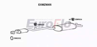 EUROFLO exmz9005 -  Средний / конечный глушитель ОГ