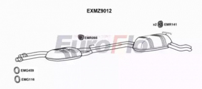 EUROFLO exmz9012 -  Средний / конечный глушитель ОГ