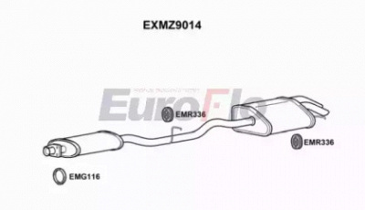EUROFLO exmz9014 -  Средний / конечный глушитель ОГ