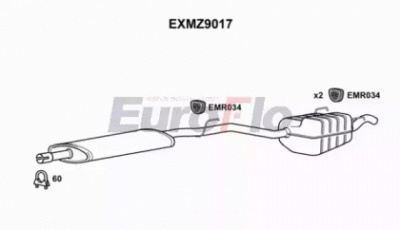 EUROFLO exmz9017 -  Средний / конечный глушитель ОГ