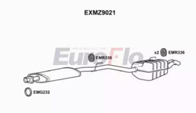 EUROFLO exmz9021 -  Средний / конечный глушитель ОГ