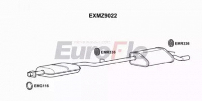 EUROFLO exmz9022 -  Средний / конечный глушитель ОГ