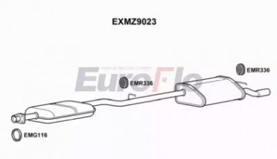 EUROFLO exmz9023 -  Средний / конечный глушитель ОГ