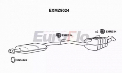 EUROFLO exmz9024 -  Средний / конечный глушитель ОГ