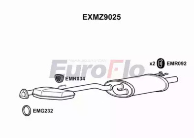 EUROFLO exmz9025 -  Средний / конечный глушитель ОГ