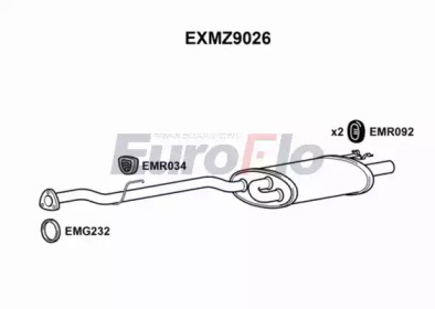 EUROFLO exmz9026 -  Средний / конечный глушитель ОГ