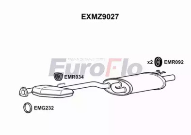 EUROFLO exmz9027 -  Средний / конечный глушитель ОГ