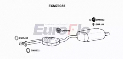 EUROFLO exmz9035 -  Средний / конечный глушитель ОГ
