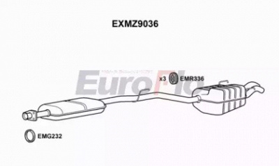 EUROFLO exmz9036 -  Средний / конечный глушитель ОГ