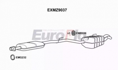 EUROFLO exmz9037 -  Средний / конечный глушитель ОГ