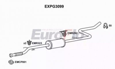EUROFLO expg3099 -  Средний глушитель выхлопных газов
