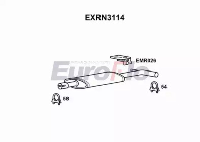 EUROFLO exrn3114 -  Средний глушитель выхлопных газов