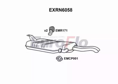 EUROFLO exrn6058 -  Глушитель выхлопных газов конечный
