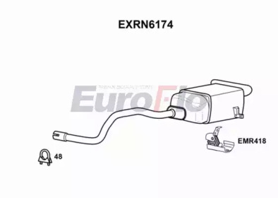 EUROFLO exrn6174 -  Глушитель выхлопных газов конечный