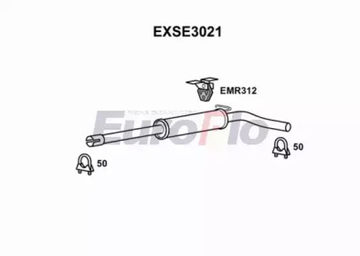 EUROFLO exse3021 -  Средний глушитель выхлопных газов