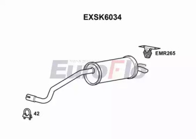EUROFLO exsk6034 -  Глушитель выхлопных газов конечный
