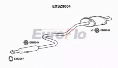EUROFLO exsz9004 -  Средний / конечный глушитель ОГ