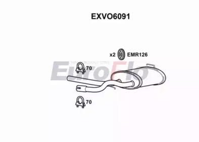 EUROFLO exvo6091 -  Глушитель выхлопных газов конечный