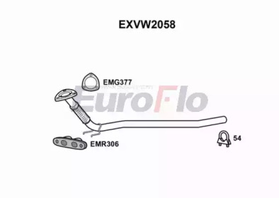 EUROFLO exvw2058 -  Труба выхлопного газа