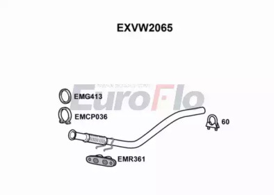 EUROFLO exvw2065 - Труба выхлопного газа