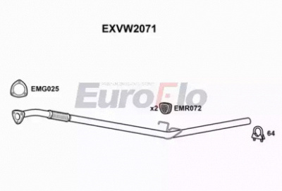 EUROFLO exvw2071 - Труба выхлопного газа