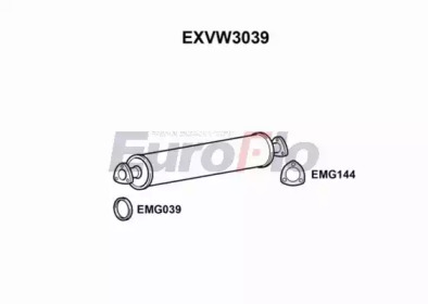 EUROFLO exvw3039 -  Средний глушитель выхлопных газов