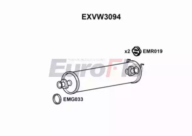 EUROFLO exvw3094 -  Средний глушитель выхлопных газов