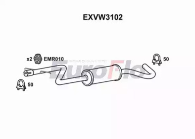 EUROFLO exvw3102 -  Средний глушитель выхлопных газов