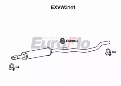 EUROFLO exvw3141 -  Средний глушитель выхлопных газов