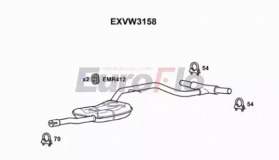 EUROFLO exvw3158 -  Средний глушитель выхлопных газов
