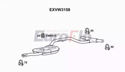 EUROFLO exvw3159 -  Средний глушитель выхлопных газов
