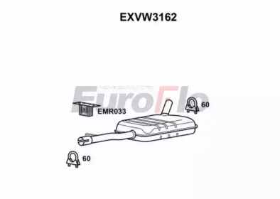 EUROFLO exvw3162 -  Средний глушитель выхлопных газов