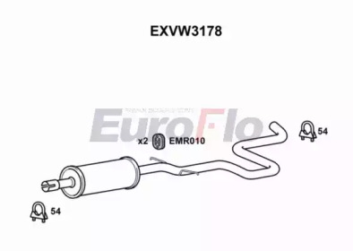 EUROFLO exvw3178 -  Средний глушитель выхлопных газов
