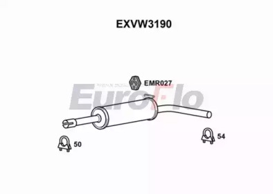 EUROFLO exvw3190 -  Средний глушитель выхлопных газов