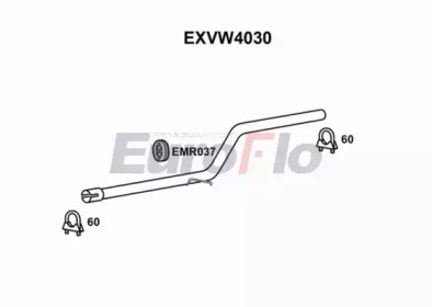 EUROFLO exvw4030 - Труба выхлопного газа