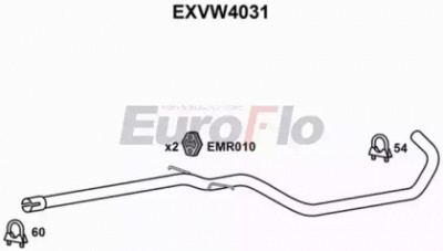 EUROFLO exvw4031 -  Труба выхлопного газа