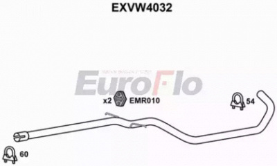 EUROFLO exvw4032 - Труба выхлопного газа