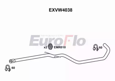 EUROFLO exvw4038 - Труба выхлопного газа