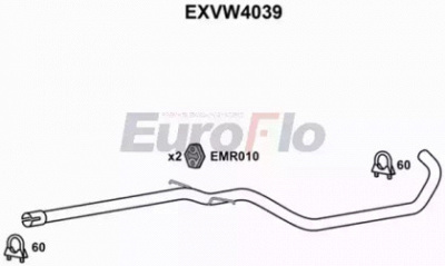 EUROFLO exvw4039 -  Труба выхлопного газа
