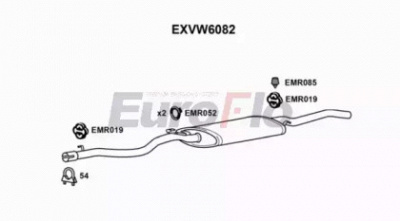 EUROFLO exvw6082 -  Глушитель выхлопных газов конечный