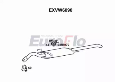 EUROFLO exvw6090 -  Глушитель выхлопных газов конечный