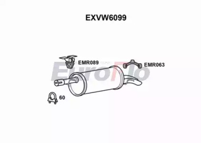EUROFLO exvw6099 -  Глушитель выхлопных газов конечный