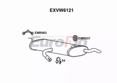 EUROFLO exvw6121 -  Глушитель выхлопных газов конечный