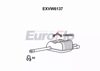 EUROFLO exvw6137 -  Глушитель выхлопных газов конечный